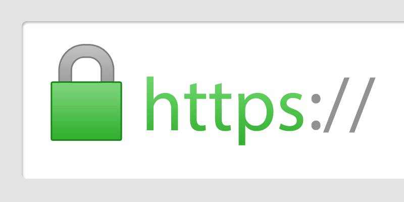 Lucchetto verde con HTTPS